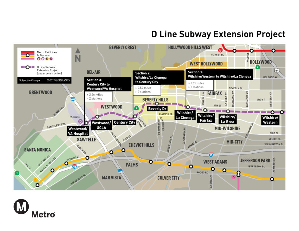 The project map for the entire D Line Subway Extension Project.